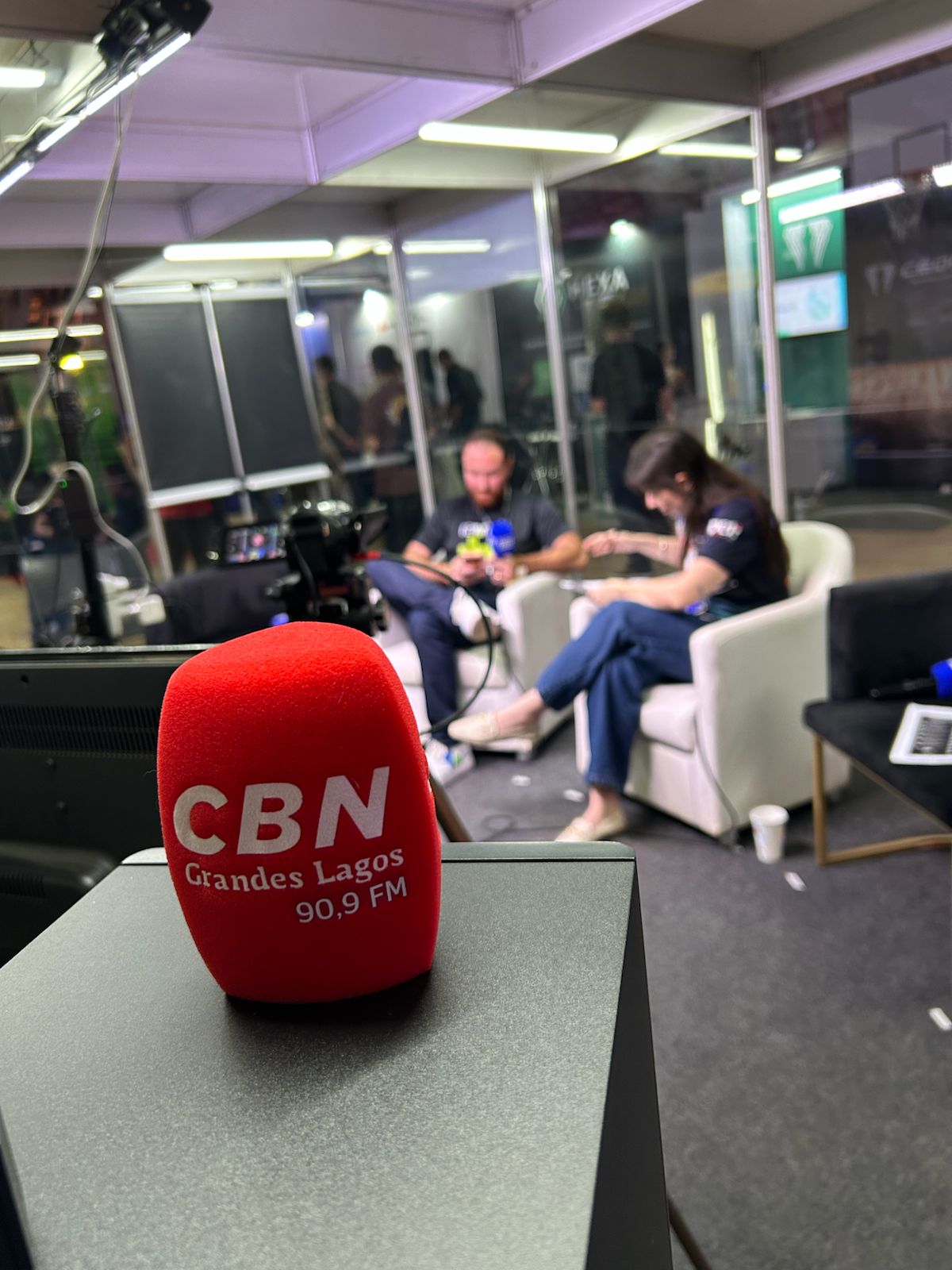Bastidores do estúdio da CBN no Tech Summit