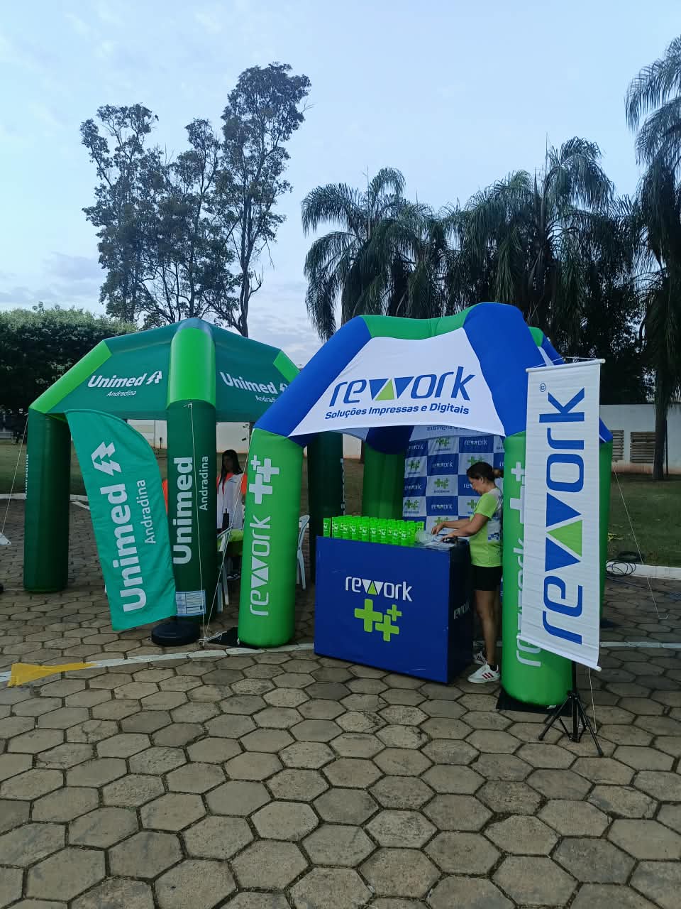Espaços Rework e Unimed Andradina montados no evento