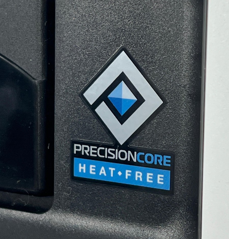 Selo PrecisionCore Heat-Free na lateral da impressora